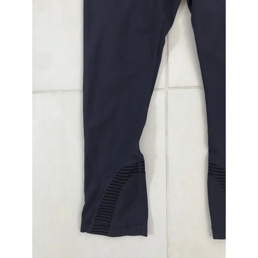 Lululemon Run Stripe Inspire Crop II Activewear Pants Cadet